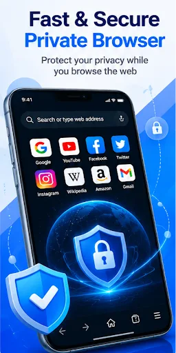 Flux Browser - Private browser Android app screenshot 1