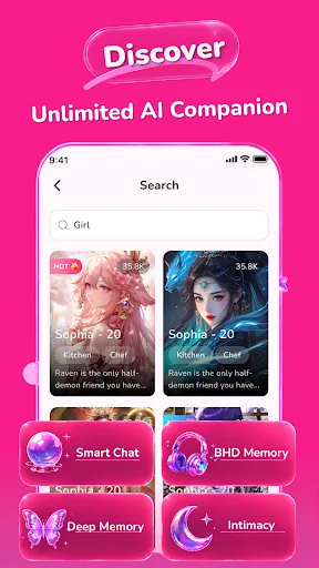 RosieGF: AI Character Chat Android app screenshot 1