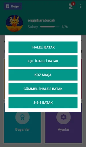 Batak - Tekli, Eşli, Koz Maça Android app screenshot 3