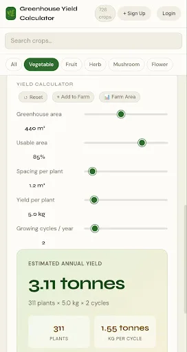 Greenhouse Calculator Android app screenshot 3