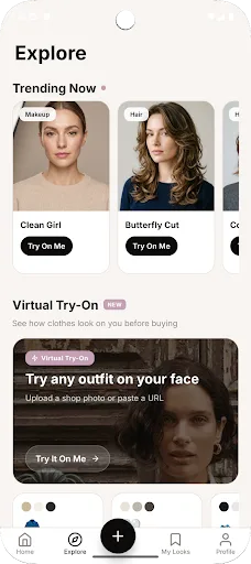 GlowTwn: AI Looks & Try-On Android app screenshot 2