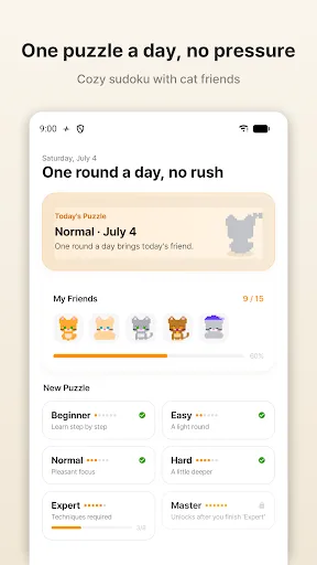Sudoku Pals: Cozy Cat Puzzles Android app screenshot 1