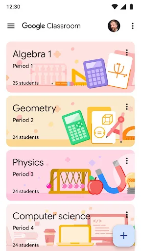 Google Classroom Android app screenshot 1