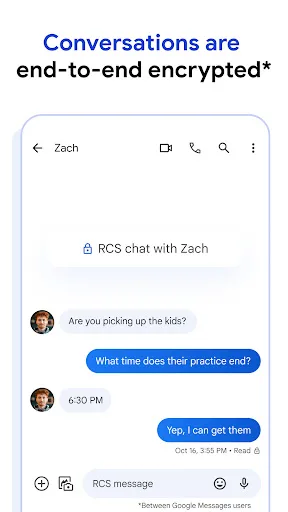 Google Messages Android app screenshot 2