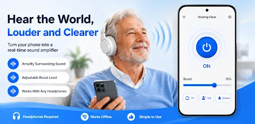 Hearing Clear: Amp & Record Android app screenshot 1