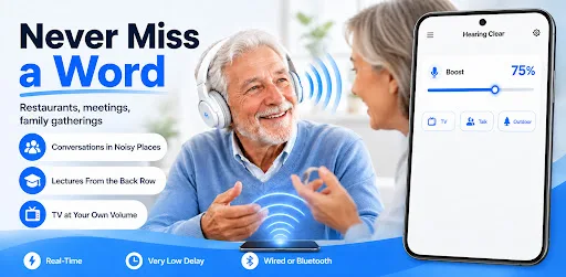 Hearing Clear: Amp & Record Android app screenshot 2