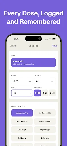 Peptide Calculator & Dosage Android app screenshot 1