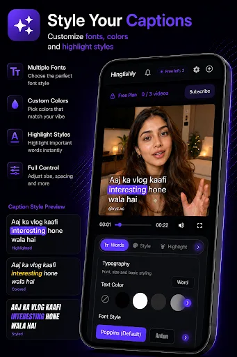 Hinglishly : AI Captions Android app screenshot 2
