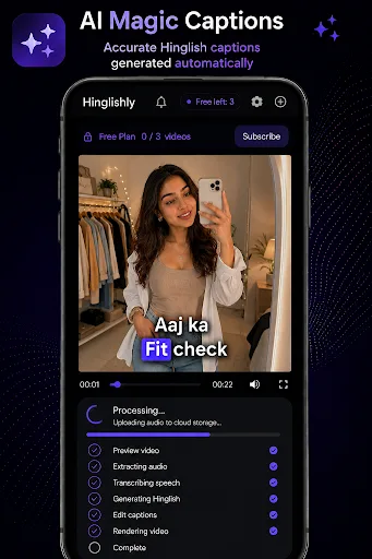 Hinglishly : AI Captions Android app screenshot 3