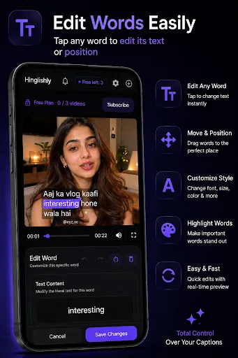Hinglishly : AI Captions Android app screenshot 4