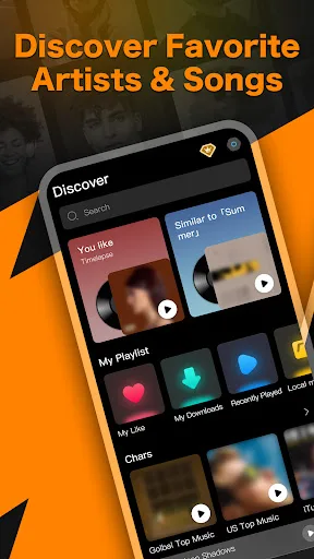 Online Offline Music Player Android app screenshot 1