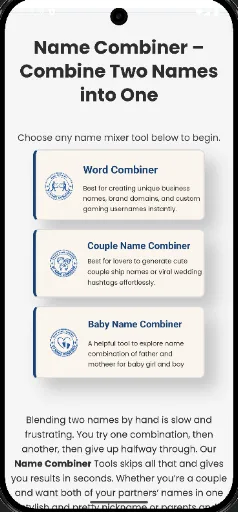 Namecombiners.com - web Android app screenshot 1