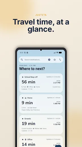 JustETA Android app screenshot 1