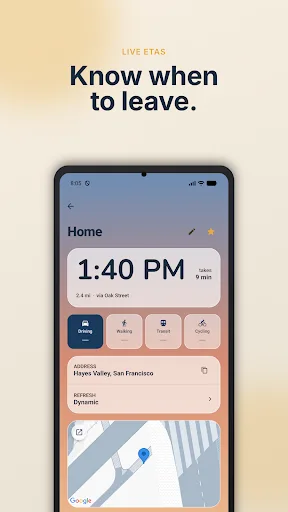 JustETA Android app screenshot 2