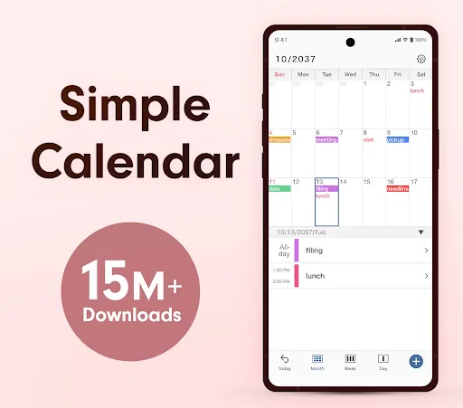 Simple Calendar - easy planner Android app screenshot 1