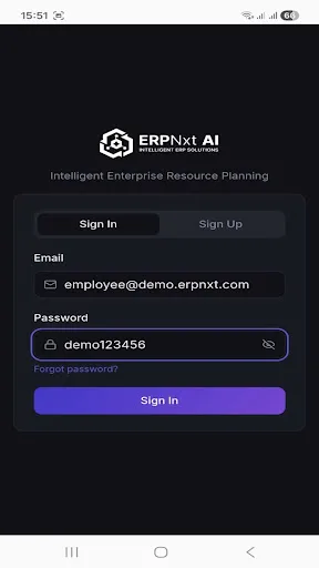 ERPNxt Android app screenshot 1