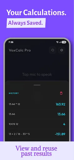 VoxCalc Pro - Audio Calculator Android app screenshot 4
