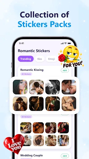 Romantic Stickers - WAStickers Android app screenshot 2