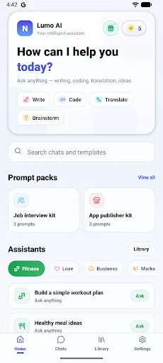 LumoAI: AI Chat Assistant Android app screenshot 1