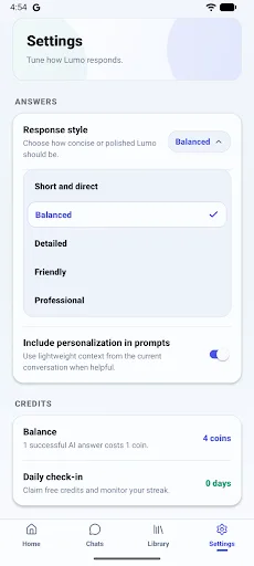 LumoAI: AI Chat Assistant Android app screenshot 5