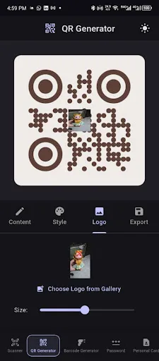 QR Generator and scanner Android app screenshot 3