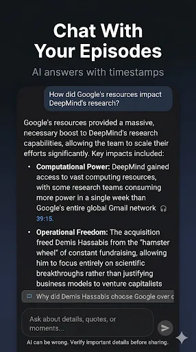 The Podcast App: Podcasts + AI Android app screenshot 1