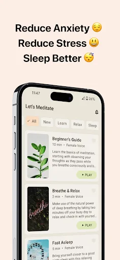 Let's Meditate: Relax & Sleep Android app screenshot 2