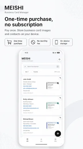 MEISHI - Business Card Manager Android app screenshot 1