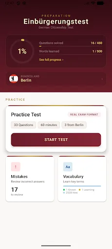 Einbürgerungstest Prep 2026 Android app screenshot 1