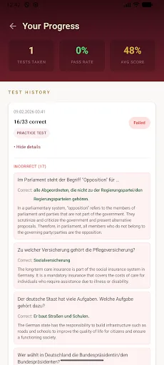 Einbürgerungstest Prep 2026 Android app screenshot 4