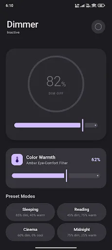 Dimmer: Night Screen Overlay Android app screenshot 1
