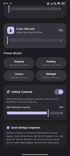 Dimmer: Night Screen Overlay Android app screenshot 2
