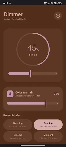Dimmer: Night Screen Overlay Android app screenshot 4