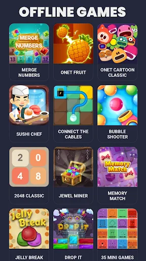 1000 Offline Games in 1 Android app screenshot 2