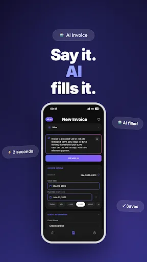 AI Invoice Maker & Estimate Android app screenshot 1
