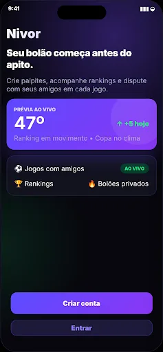 Nivor: Bolão da Copa 2026 Android app screenshot 1