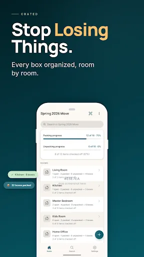 Crated: Moving Box Organizer Android app screenshot 1