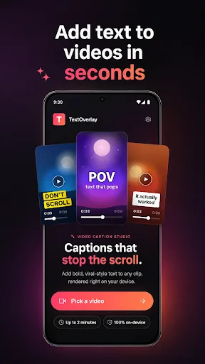 Text on Video: Reels & Shorts Android app screenshot 1