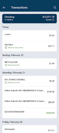 My Century Bank Android app screenshot 2