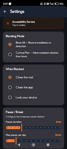ScrollStop: Block Reels/Shorts Android app screenshot 6