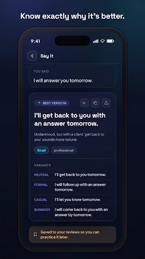 SayBetter: AI Language Coach Android app screenshot 3