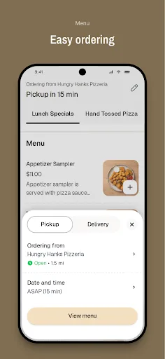 Hungry Hanks Pizzeria Android app screenshot 3