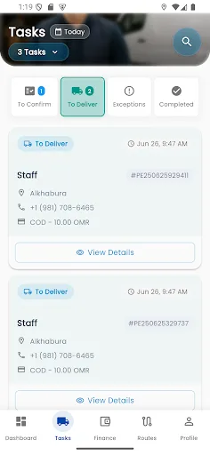 ParcelExpress Driver App Android app screenshot 2