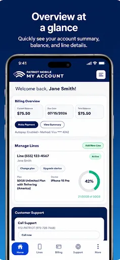 Patriot Mobile MyAccount Android app screenshot 2