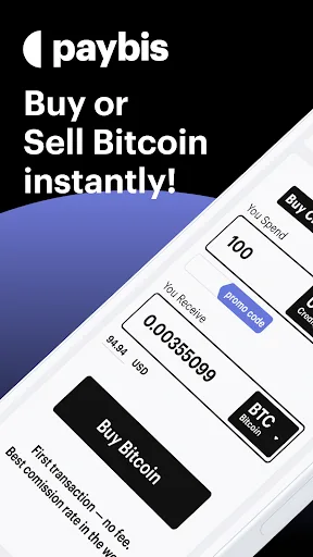 Crypto & Bitcoin Wallet Paybis Android app screenshot 1