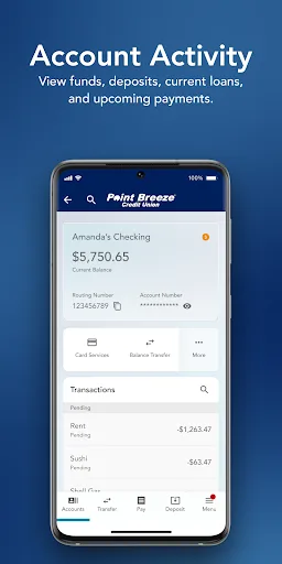 Point Breeze Credit Union Android app screenshot 3