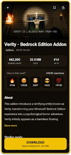 Verity Mod for Minecraft PE Android app screenshot 3