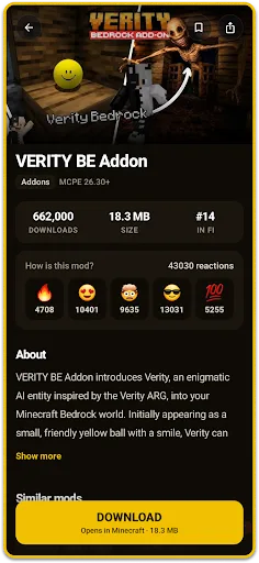 Verity Mod for Minecraft PE Android app screenshot 4