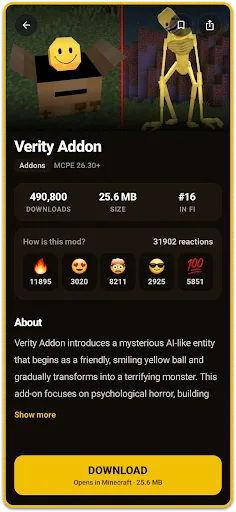 Verity Mod for Minecraft PE Android app screenshot 5