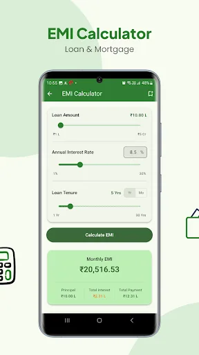 EMI Calculator: RupeePlan Android app screenshot 2